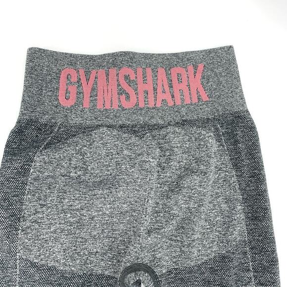 Gymshark High Waisted Flex Set Leggings Gray w/Pink Graphic Women’s Size Small - Picture 3 of 6